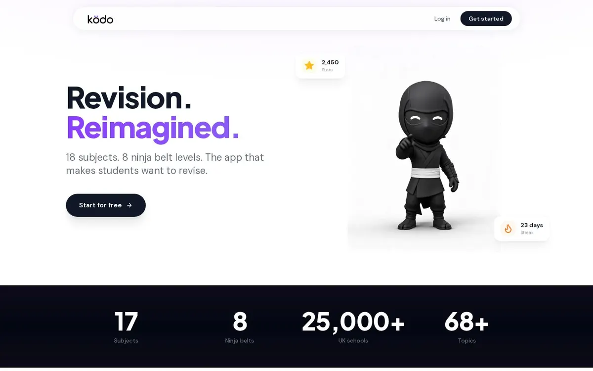 KODO homepage screenshot