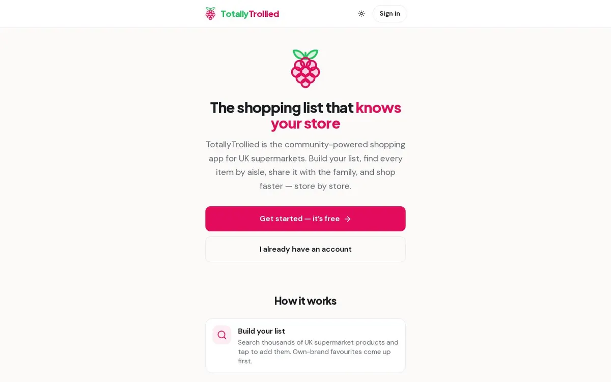 TotallyTrollied homepage screenshot